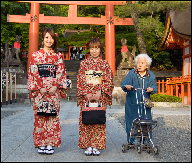 op straat in Japan