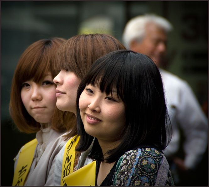 op straat in Japan